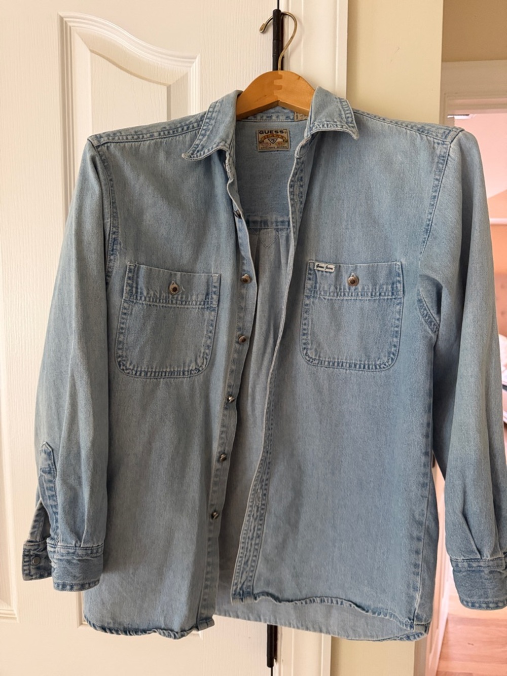 GUESS Light Blue Denim Button-Down Shirt